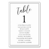 黒モダンと白結婚のテーブル番号 テーブルナンバー (裏面)