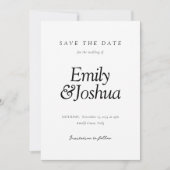 黒モダンと白結婚の写真 セーブザデート (正面)