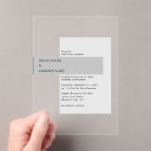 黒モダンと白結婚の アクリル招待状 (インサイチュ (ポータブル))