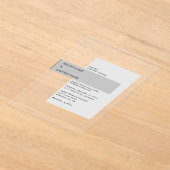 黒モダンと白結婚の アクリル招待状 (レイダウン)