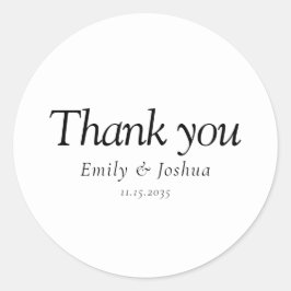 黒モダンと白結婚の ラウンドシール