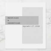 黒モダンと白結婚の ワインラベル (シングルラベル)