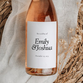 黒モダンと白結婚の ワインラベル