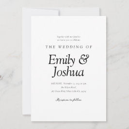 黒モダンと白結婚の 招待状