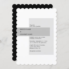 黒モダンと白結婚の 招待状