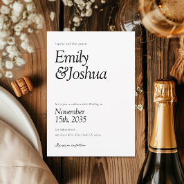 黒モダンと白結婚の 招待状