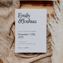 黒モダンと白結婚の 招待状