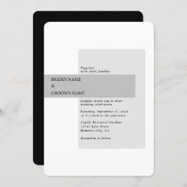 黒モダンと白結婚の 招待状