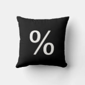 黒モダンと白%のパーセント記号ボタン クッション (裏面)