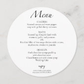 黒モダンと白 |の結婚円のメニューカード メニュー (正面)