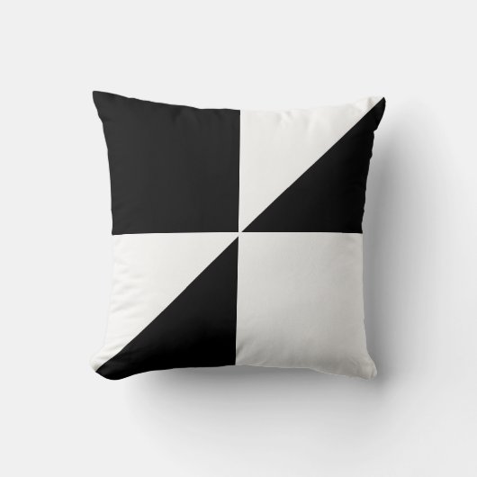 黒モダンと白 クッション (正面)