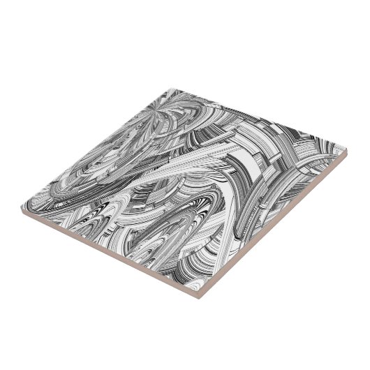 黒モダンと白 タイル (側面)