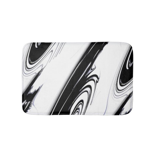 黒モダンと白 バスマット (正面)