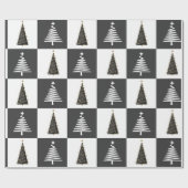 黒モダンと白 ラッピングペーパー (フラット)