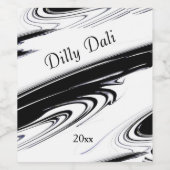 黒モダンと白 ワインラベル (シングルラベル)