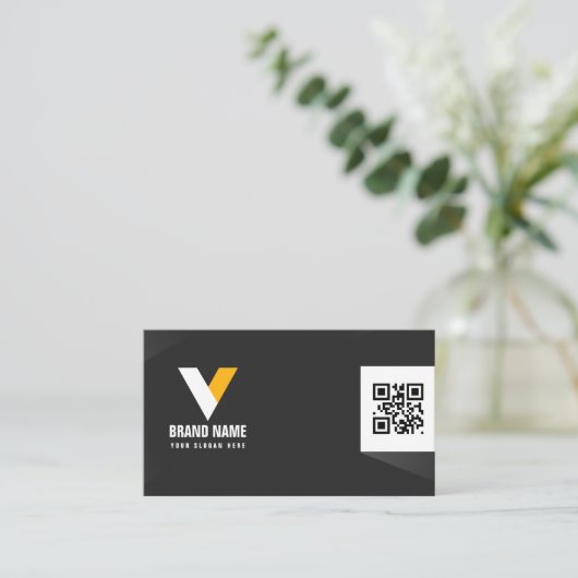 黒モダンと白 名刺 (スタンド正面)