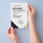 黒モダンと白、金ゴールドアクセント美しいサロン チラシ (ハンドル)