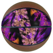 黒モダンと紫のフラクタル バスケットボール (正面)