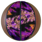 黒モダンと紫のフラクタル バスケットボール (縦)