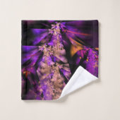 黒モダンと紫のフラクタル バスタオルセット (ウォッシュタオル)