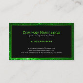 黒モダンと緑のグリッターとキラキラ2 名刺 (裏面)