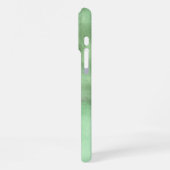 黒モダンと緑のブラシ仕上げ水色 iPhoneケース (左側面)