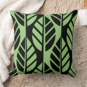 黒モダンと緑の離れパターン装飾用クッション クッション (ブランケット)
