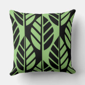 黒モダンと緑の離れパターン装飾用クッション クッション (裏面)