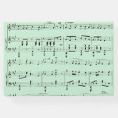 黒モダンと緑の音楽結婚式招待状 ゲストブック (裏面)