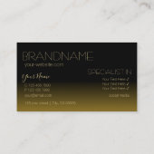 黒モダンと茶色の鏡フォントシンプルスタイリッシュ 名刺 (裏面)