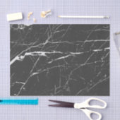 黒モダンと薄い灰色の大理石パターン 薄葉紙 (クラフト)