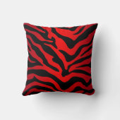 黒モダンと赤のゼブラ クッション (裏面)