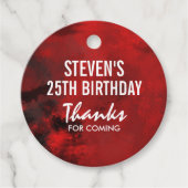 黒モダンと赤の抽象芸術芸術的誕生日 フェイバータグ (正面)