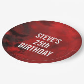 黒モダンと赤の抽象芸術芸術的誕生日 ペーパープレート (アングル)