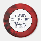 黒モダンと赤の抽象芸術芸術的誕生日 マグネット (正面)