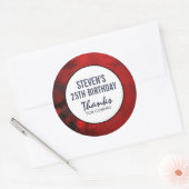 黒モダンと赤の抽象芸術芸術的誕生日 ラウンドシール (封筒)