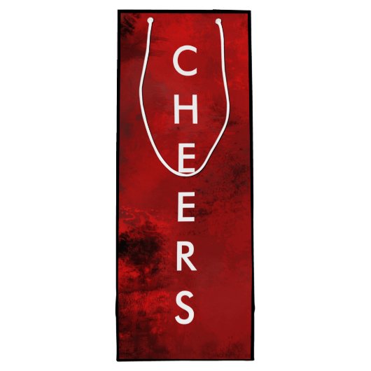 黒モダンと赤の抽象芸術-応援 ワインギフトバッグ (裏面)