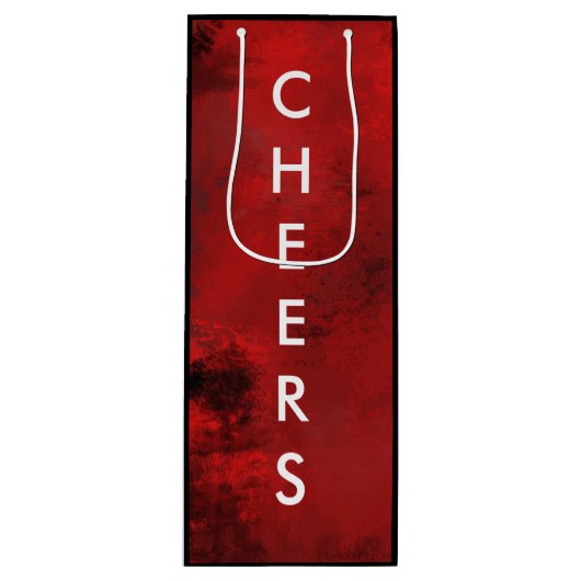 黒モダンと赤の抽象芸術-応援 ワインギフトバッグ (正面)