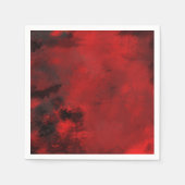 黒モダンと赤の芸術的抽象芸術 スタンダードカクテルナプキン (正面)