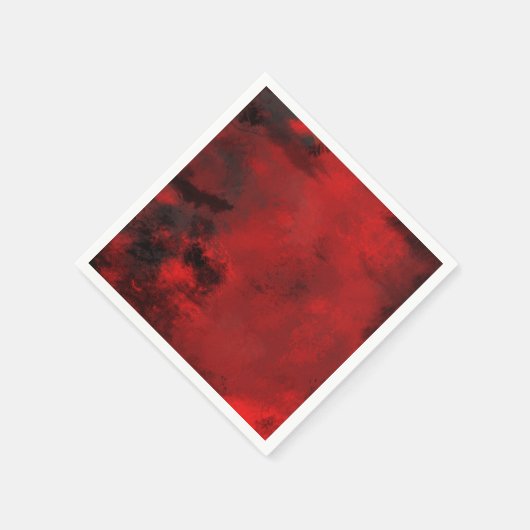 黒モダンと赤の芸術的抽象芸術 スタンダードカクテルナプキン (角)