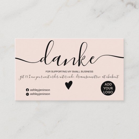 黒モダンと赤面の注文ドイツ感謝していユー 名刺 (正面)