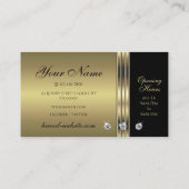 黒モダンと金ゴールドとダイヤきらめくン 名刺 (裏面)
