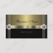 黒モダンと金ゴールドとダイヤきらめくン 名刺 (正面)
