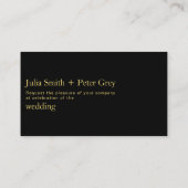 黒モダンと金ゴールドのウェディングRsvpカード エンクロージャーカード (裏面)
