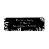 黒モダンと金ゴールドのクリスマス差出人住所 ラベル (正面)