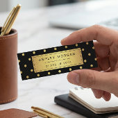 黒モダンと金ゴールドのグリッター卒業ネームカード コーリングカード