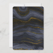 黒モダンと金ゴールドのゲート&卒業キャップ 招待状 (裏面)