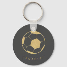 黒モダンと金ゴールドのサッカーパーソナライズされた