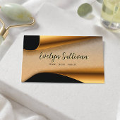 黒モダンと金ゴールドのサロン編集可能名刺 名刺