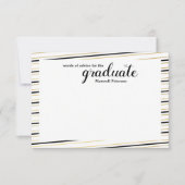 黒モダンと金ゴールドのストライプのアドバイス 招待状 (正面)